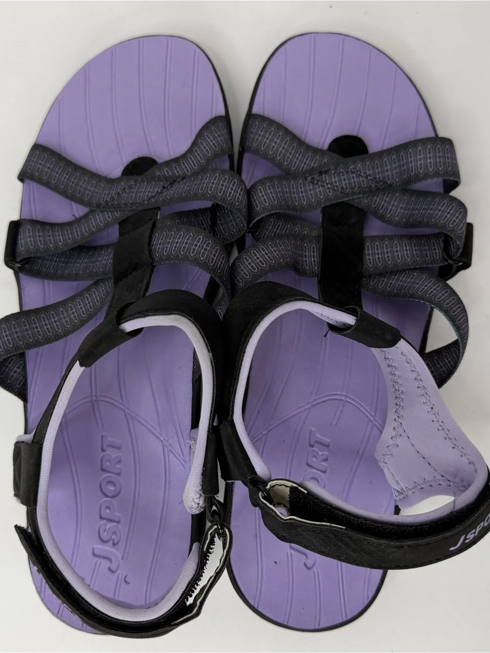 JSport Trail Walking Sandals Purple Black Outdoor Comfort Size 8